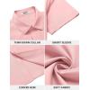 imageCOOFANDY Mens Casual Button Down Shirt Short Sleeve Wrinkle Free Dress Shirt Beach Summer Wedding ShirtLight Pink