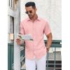 imageCOOFANDY Mens Casual Button Down Shirt Short Sleeve Wrinkle Free Dress Shirt Beach Summer Wedding ShirtLight Pink