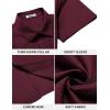 imageCOOFANDY Mens Casual Button Down Shirt Short Sleeve Wrinkle Free Dress Shirt Beach Summer Wedding ShirtWine Red