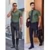 imageCOOFANDY Mens Wrinkle Free Dress Shirt Polka Dot Short Sleeve Button Down Business Casual ShirtsArmy Green