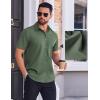 imageCOOFANDY Mens Wrinkle Free Dress Shirt Polka Dot Short Sleeve Button Down Business Casual ShirtsArmy Green