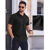imageCOOFANDY Mens Wrinkle Free Dress Shirt Polka Dot Short Sleeve Button Down Business Casual ShirtsBlack