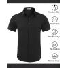 imageCOOFANDY Mens Wrinkle Free Dress Shirt Polka Dot Short Sleeve Button Down Business Casual ShirtsBlack