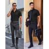 imageCOOFANDY Mens Wrinkle Free Dress Shirt Polka Dot Short Sleeve Button Down Business Casual ShirtsBlack