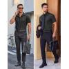 imageCOOFANDY Mens Wrinkle Free Dress Shirt Polka Dot Short Sleeve Button Down Business Casual ShirtsBlackpolka Dots