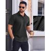 imageCOOFANDY Mens Wrinkle Free Dress Shirt Polka Dot Short Sleeve Button Down Business Casual ShirtsBlackpolka Dots