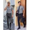 imageCOOFANDY Mens Wrinkle Free Dress Shirt Polka Dot Short Sleeve Button Down Business Casual ShirtsBlacksquare