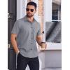 imageCOOFANDY Mens Wrinkle Free Dress Shirt Polka Dot Short Sleeve Button Down Business Casual ShirtsBlacksquare