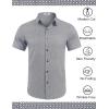 imageCOOFANDY Mens Wrinkle Free Dress Shirt Polka Dot Short Sleeve Button Down Business Casual ShirtsBlacksquare