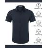 imageCOOFANDY Mens Wrinkle Free Dress Shirt Polka Dot Short Sleeve Button Down Business Casual ShirtsBlue Black