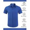 imageCOOFANDY Mens Wrinkle Free Dress Shirt Polka Dot Short Sleeve Button Down Business Casual ShirtsDark Blue
