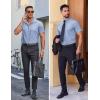 imageCOOFANDY Mens Wrinkle Free Dress Shirt Polka Dot Short Sleeve Button Down Business Casual ShirtsLight Bluesquare