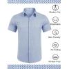 imageCOOFANDY Mens Wrinkle Free Dress Shirt Polka Dot Short Sleeve Button Down Business Casual ShirtsLight Bluesquare