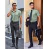 imageCOOFANDY Mens Wrinkle Free Dress Shirt Polka Dot Short Sleeve Button Down Business Casual ShirtsLight Greenflower