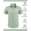 imageCOOFANDY Mens Wrinkle Free Dress Shirt Polka Dot Short Sleeve Button Down Business Casual ShirtsLight Greenflower