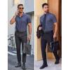 imageCOOFANDY Mens Wrinkle Free Dress Shirt Polka Dot Short Sleeve Button Down Business Casual ShirtsNavy Bluesquare