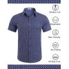 imageCOOFANDY Mens Wrinkle Free Dress Shirt Polka Dot Short Sleeve Button Down Business Casual ShirtsNavy Bluesquare