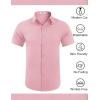 imageCOOFANDY Mens Wrinkle Free Dress Shirt Polka Dot Short Sleeve Button Down Business Casual ShirtsPink