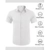 imageCOOFANDY Mens Wrinkle Free Dress Shirt Polka Dot Short Sleeve Button Down Business Casual ShirtsWhite