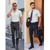 imageCOOFANDY Mens Wrinkle Free Dress Shirt Polka Dot Short Sleeve Button Down Business Casual ShirtsWhite
