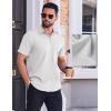 imageCOOFANDY Mens Wrinkle Free Dress Shirt Polka Dot Short Sleeve Button Down Business Casual ShirtsWhite
