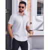 imageCOOFANDY Mens Wrinkle Free Dress Shirt Polka Dot Short Sleeve Button Down Business Casual ShirtsWhitepolka Dots