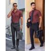 imageCOOFANDY Mens Wrinkle Free Dress Shirt Polka Dot Short Sleeve Button Down Business Casual ShirtsWine Redpolka Dots