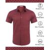 imageCOOFANDY Mens Wrinkle Free Dress Shirt Polka Dot Short Sleeve Button Down Business Casual ShirtsWine Redpolka Dots