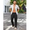 imageCOOFANDY Mens Casual Linen Cotton Pants Elastic Waist Summer Beach Trousers Lightweight Yoga Vacation PantsBlack