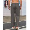 imageCOOFANDY Mens Casual Linen Cotton Pants Elastic Waist Summer Beach Trousers Lightweight Yoga Vacation PantsDeep Grey