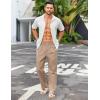 imageCOOFANDY Mens Casual Linen Cotton Pants Elastic Waist Summer Beach Trousers Lightweight Yoga Vacation PantsKhaki
