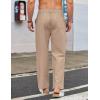 imageCOOFANDY Mens Casual Linen Cotton Pants Elastic Waist Summer Beach Trousers Lightweight Yoga Vacation PantsKhaki