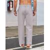 imageCOOFANDY Mens Casual Linen Cotton Pants Elastic Waist Summer Beach Trousers Lightweight Yoga Vacation PantsLight Grey
