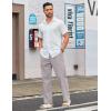 imageCOOFANDY Mens Casual Linen Cotton Pants Elastic Waist Summer Beach Trousers Lightweight Yoga Vacation PantsLight Grey