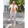 imageCOOFANDY Mens Casual Linen Cotton Pants Elastic Waist Summer Beach Trousers Lightweight Yoga Vacation PantsLight Grey