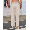 imageCOOFANDY Mens Casual Linen Cotton Pants Elastic Waist Summer Beach Trousers Lightweight Yoga Vacation PantsLight Khaki
