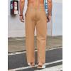 imageCOOFANDY Mens Casual Linen Cotton Pants Elastic Waist Summer Beach Trousers Lightweight Yoga Vacation PantsLight Tan