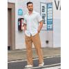 imageCOOFANDY Mens Casual Linen Cotton Pants Elastic Waist Summer Beach Trousers Lightweight Yoga Vacation PantsLight Tan