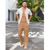 imageCOOFANDY Mens Casual Linen Cotton Pants Elastic Waist Summer Beach Trousers Lightweight Yoga Vacation PantsLight Tan