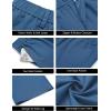 imageCOOFANDY Mens Casual Linen Cotton Pants Elastic Waist Summer Beach Trousers Lightweight Yoga Vacation PantsMarine Blue