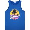 imageCOOFANDY Mens Graphic Tank Tops Summer Beach Sleeveless T Shirt Hawaiian Palm Tree Vacation Muscle Gym TankBluecoconut