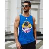 imageCOOFANDY Mens Graphic Tank Tops Summer Beach Sleeveless T Shirt Hawaiian Palm Tree Vacation Muscle Gym TankBluecoconut