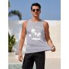 imageCOOFANDY Mens Graphic Tank Tops Summer Beach Sleeveless T Shirt Hawaiian Palm Tree Vacation Muscle Gym TankGraycoconut