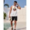 imageCOOFANDY Mens Graphic Tank Tops Summer Beach Sleeveless T Shirt Hawaiian Palm Tree Vacation Muscle Gym TankWhitecar Coconut
