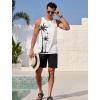 imageCOOFANDY Mens Graphic Tank Tops Summer Beach Sleeveless T Shirt Hawaiian Palm Tree Vacation Muscle Gym TankWhitecoconut