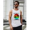 imageCOOFANDY Mens Graphic Tank Tops Summer Beach Sleeveless T Shirt Hawaiian Palm Tree Vacation Muscle Gym TankWhitehawaii Coconut