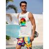 imageCOOFANDY Mens Graphic Tank Tops Summer Beach Sleeveless T Shirt Hawaiian Palm Tree Vacation Muscle Gym TankWhitehawaii Coconut