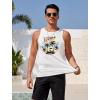 imageCOOFANDY Mens Graphic Tank Tops Summer Beach Sleeveless T Shirt Hawaiian Palm Tree Vacation Muscle Gym TankWhitesummer Coconut