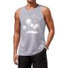 imageCOOFANDY Mens Graphic Tank Tops Summer Beach Sleeveless T Shirt Hawaiian Palm Tree Vacation Muscle Gym TankGraycoconut