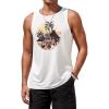 imageCOOFANDY Mens Graphic Tank Tops Summer Beach Sleeveless T Shirt Hawaiian Palm Tree Vacation Muscle Gym TankWhitecar Coconut